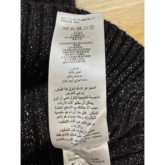 New Self-Portrait Lurex Black with red & white weave Sweater Midi Dress Size 12 - Picture 7 of 9